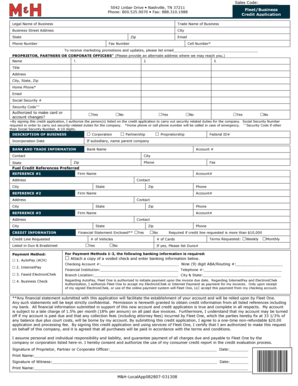 Fleet One Business Credit Application