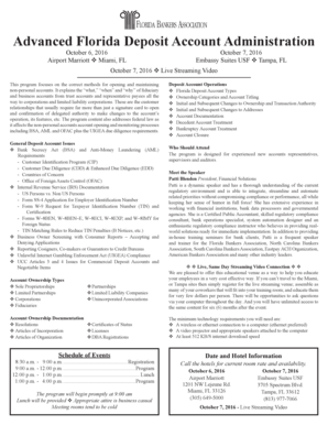 Advanced Florida Deposit Account Administration