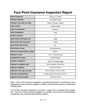 Four-Point Insurance Inspection Report