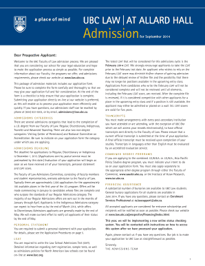 UBC Faculty of Law Application Form