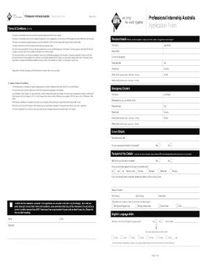 Professional Internship Australia Application Form