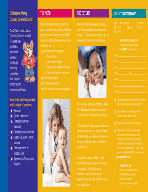 Children's Mercy Cancer Center Donation Form