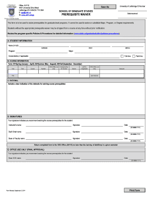 Prerequisite Waiver form.pdf - University of Lethbridge - uleth