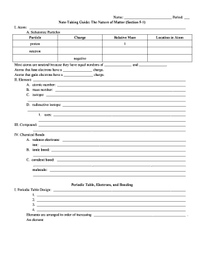 Note-Taking Guide: The Nature of Matter