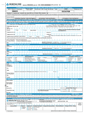 SBI Mutual Fund Application Form