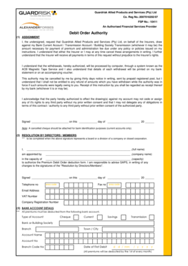 Guardrisk Debit Order Authority