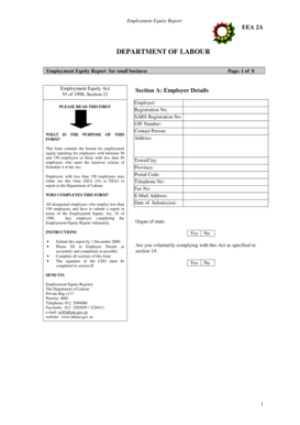 Employment Equity Report EEA 2A