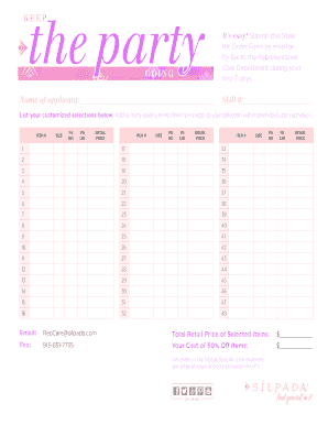 Silpada Style Kit Order Form