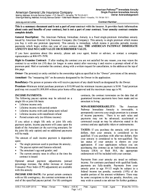 American Pathway Immediate Annuity Contract