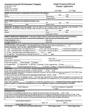American General Life Insurance Annuity Application