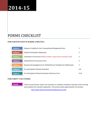 Fulton County School Athletics Participation Forms