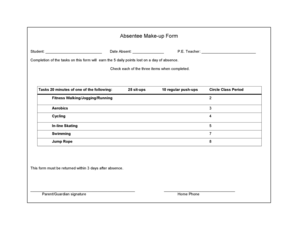 Absentee Make-up Form