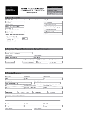 Notice of Exempt Offering of Securities