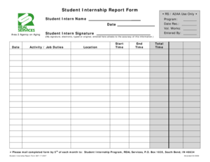 Student Internship Report Form - REAL Services - realservices