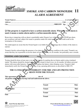 Smoke and Carbon Monoxide Alarm Agreement