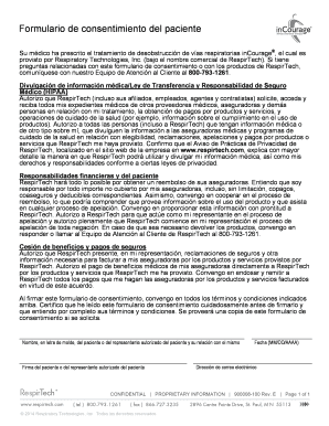 Formulario de consentimiento del paciente