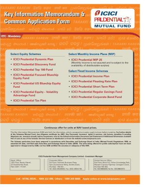 ICICI Prudential Mutual Fund Application Form