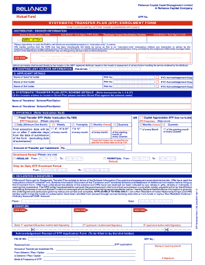 Systematic Transfer Plan Enrolment Form
