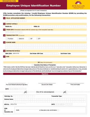 Employee Unique Identification Number Remediation Form