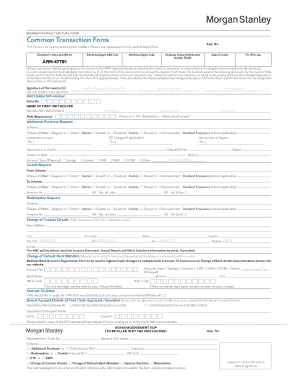 Morgan Stanley Mutual Fund Common Transaction Form