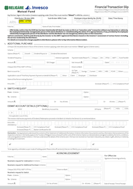Religare Invesco Mutual Fund Transaction Slip