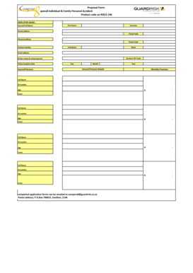 Compens8 Individual & Family Personal Accident Proposal Form