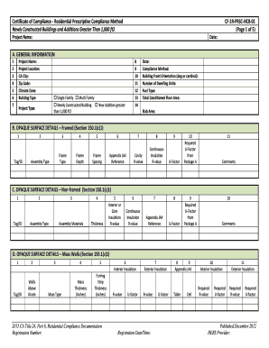 Certificate of Compliance - Residential Prescriptive Compliance Method