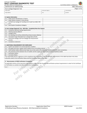 California Duct Leakage Diagnostic Test