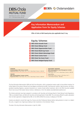 DBS Chola Mutual Fund Application Form