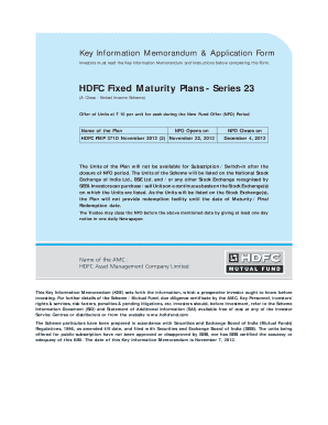 HDFC Fixed Maturity Plans Series 23 Application Form