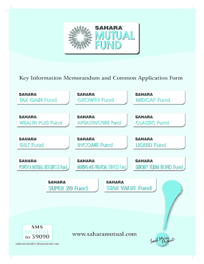 Sahara Mutual Fund Application Form