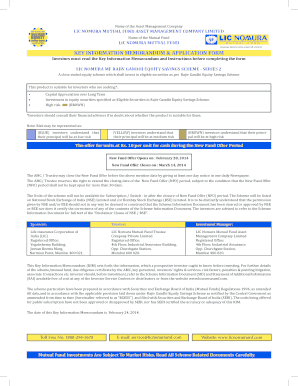 LIC Nomura Mutual Fund Application Form