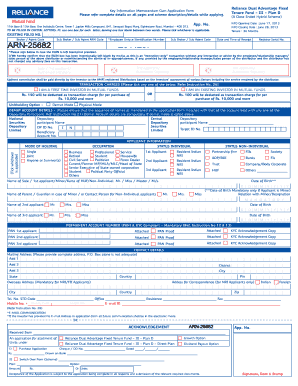 Reliance Dual Advantage Fixed Tenure Fund Application Form