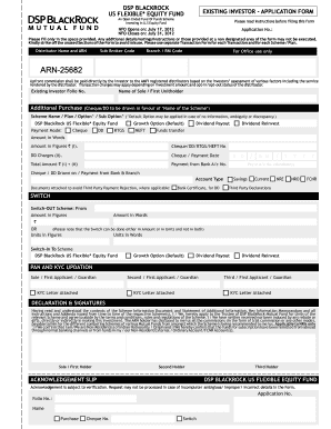 DSP BlackRock US Flexible Equity Fund Application Form