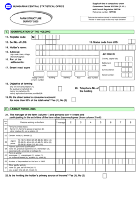 Hungarian Farm Structure Survey Form