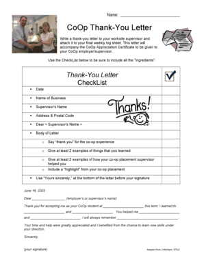 CoOp Thank-You Letter Template