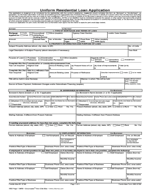 Uniform Residential Loan Application
