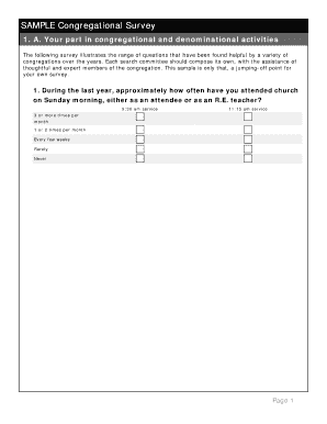 Congregational Survey Template