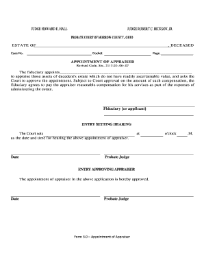 Appointment of Appraiser