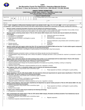 California CESQT Hazardous Waste Treatment Form