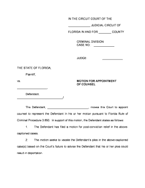 Motion for Appointment of Counsel