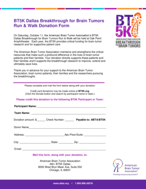 BT5K Dallas Breakthrough Donation Form