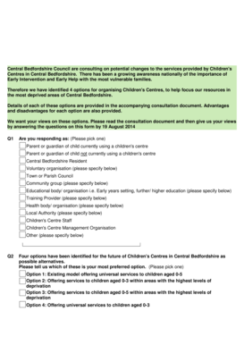 Children's Centres Consultation Form