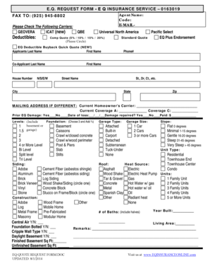 EQ Insurance Quote Request Form