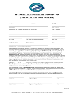 Authorization to Release Information