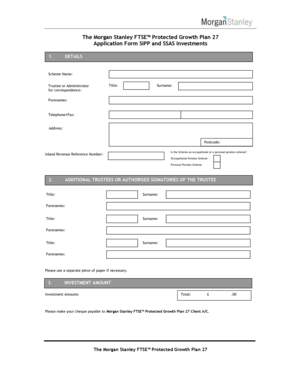 Morgan Stanley FTSE Protected Growth Plan 27 Application Form