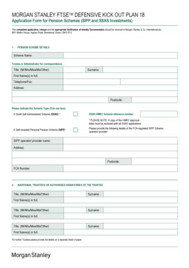 Morgan Stanley FTSE Defensive Kick Out Plan 18 Application Form