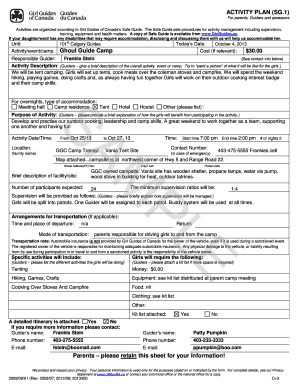 Girl Guides Activity Plan