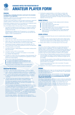 Amateur Player Registration Form