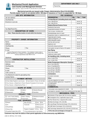 Mechanical Permit Application